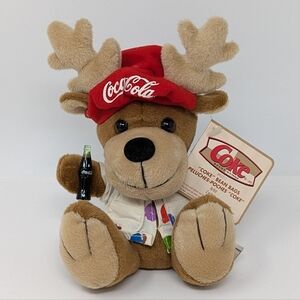 Coca Cola Plush Moose Beanie Stuffed Animal